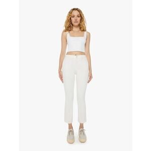 NWT Mother The Hustler Patch Pocket Flood Bootcut Jeans Sz 33 Cream Puffs #7B416